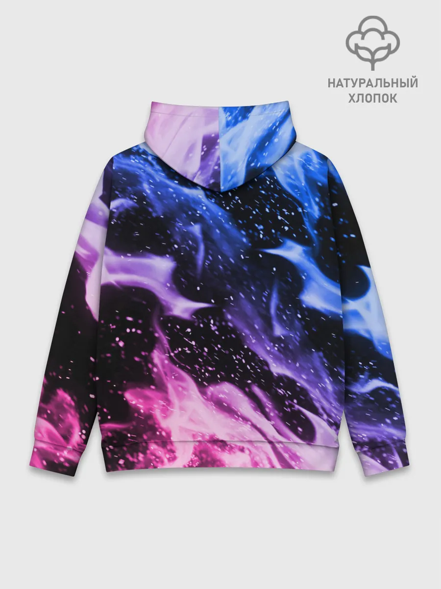 Худи мужской база хлопок / НЕОНОВЫЙ ОГОНЬ | NEON FLAME