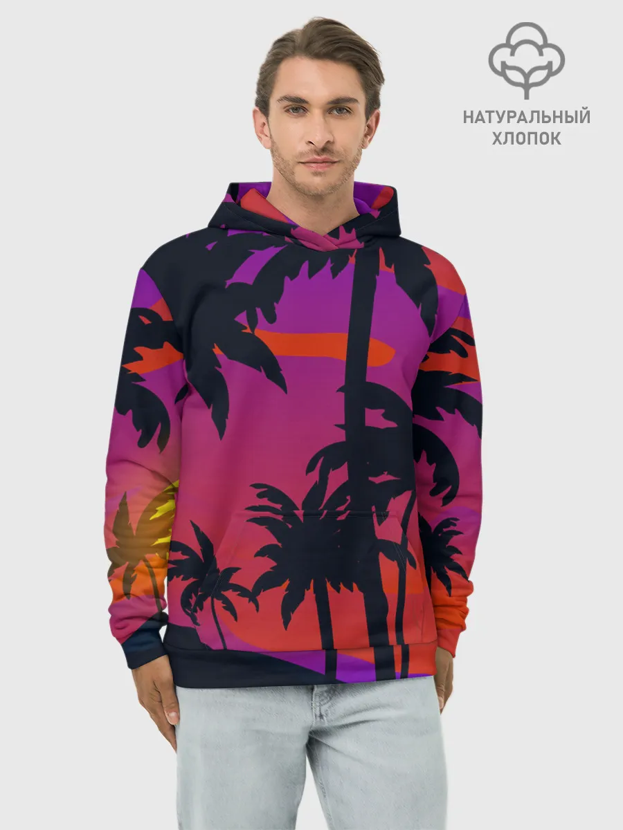 Худи мужской база хлопок / Тропический пляж