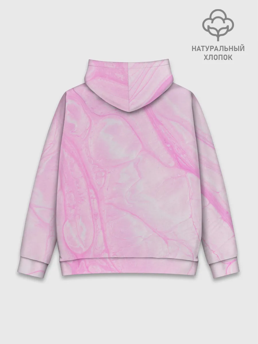 Худи мужской база хлопок / розовые разводы краска зефир