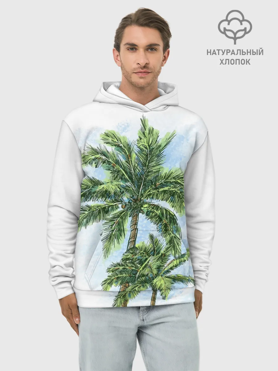 Худи мужской база хлопок / Пальмы над головой