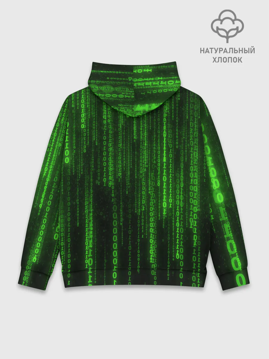 Худи мужской база хлопок / Матрица код цифры программист