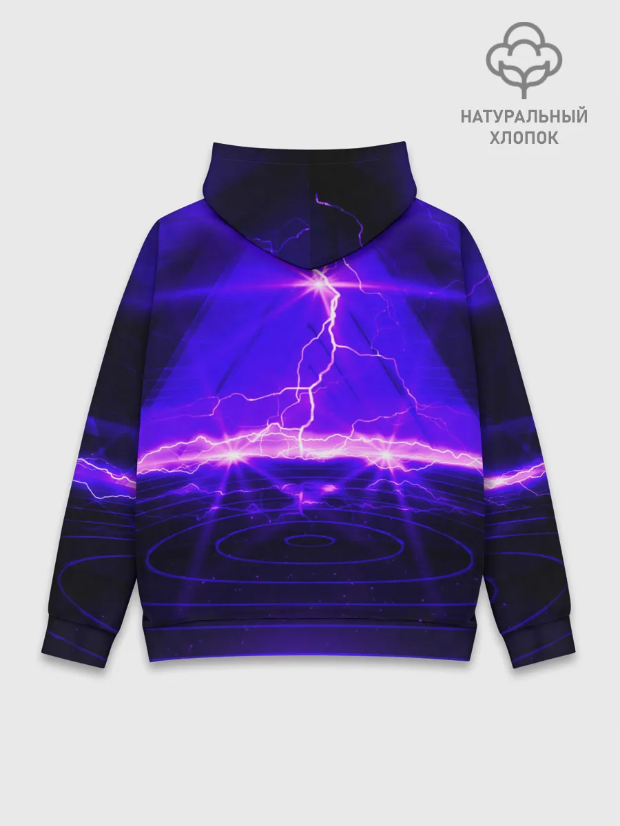 Худи мужской база хлопок / НЕОНОВЫЕ МОЛНИИ