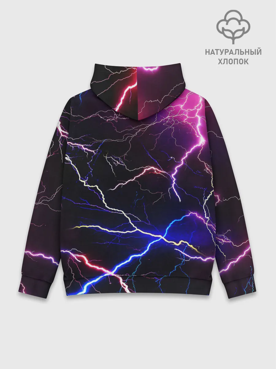 Худи мужской база хлопок / НЕОНОВЫЕ МОЛНИИ