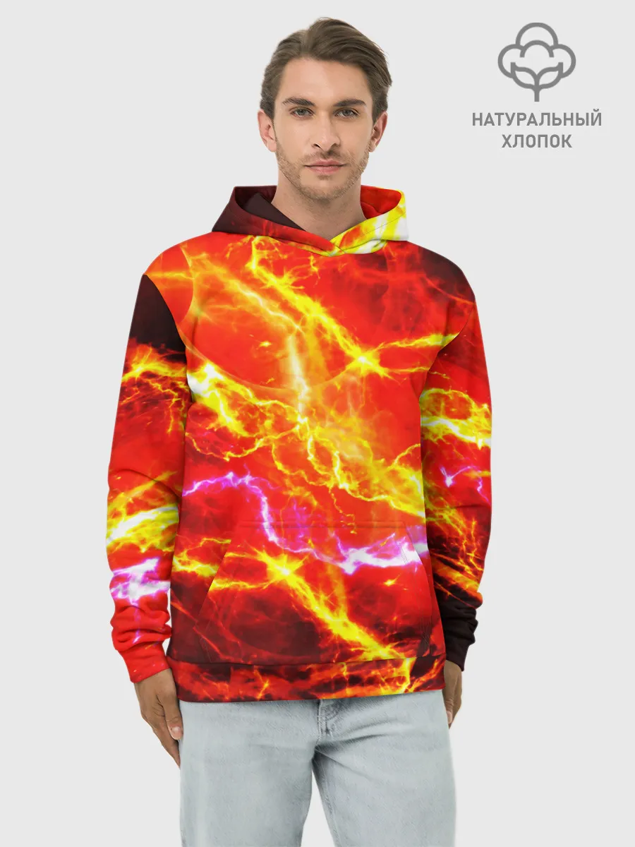 Худи мужской база хлопок / УДАРЫ МОЛНИИ