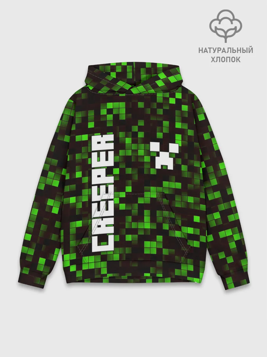 Худи мужской база хлопок / MINECRAFT CREEPER