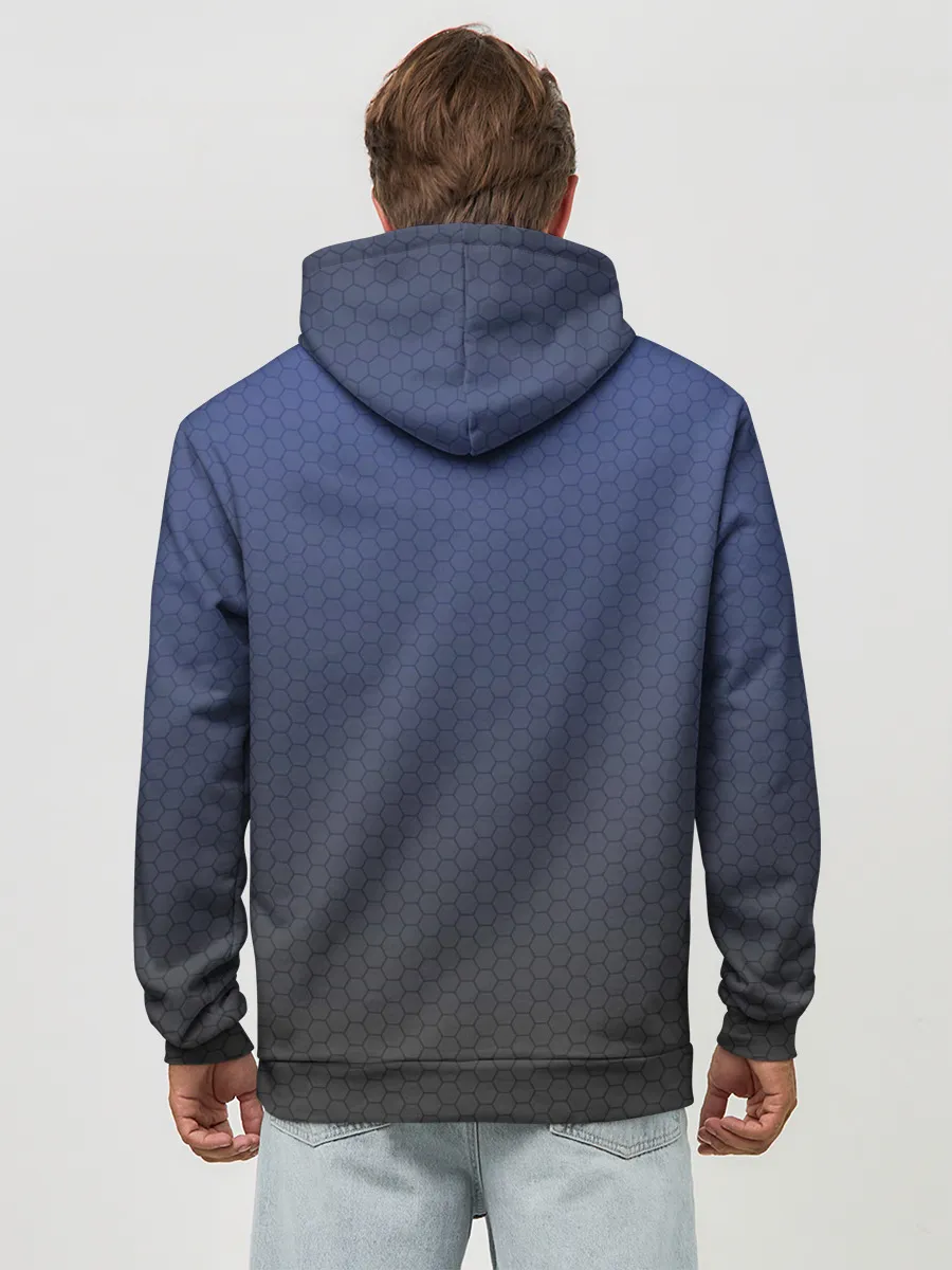 Худи мужской база хлопок / Серый октагон