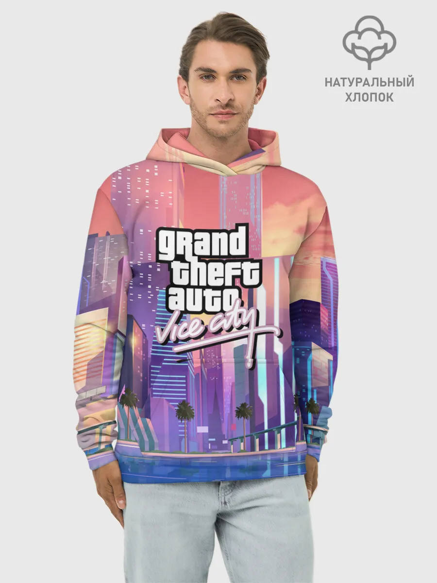 Худи мужской база хлопок / Vice city