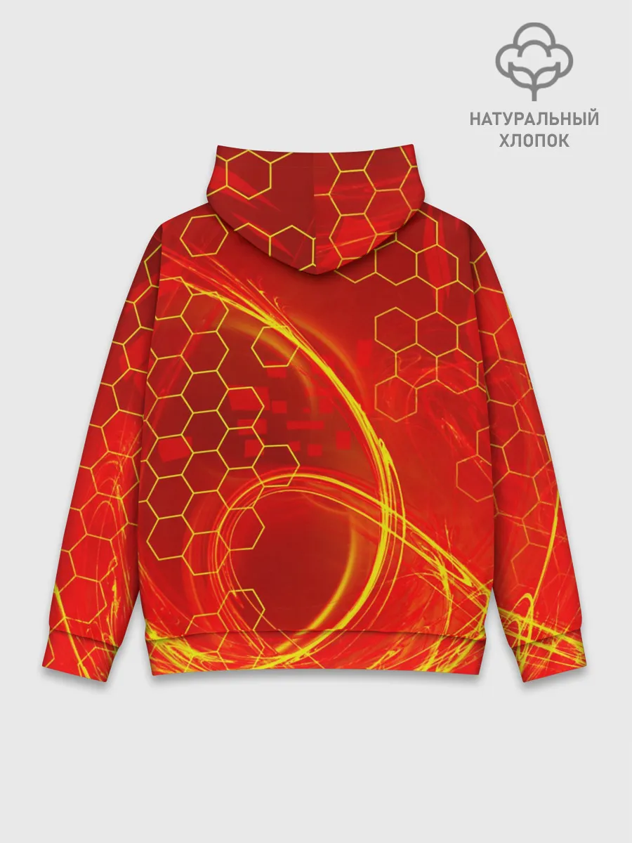 Худи мужской база хлопок / Неоновый Огонь