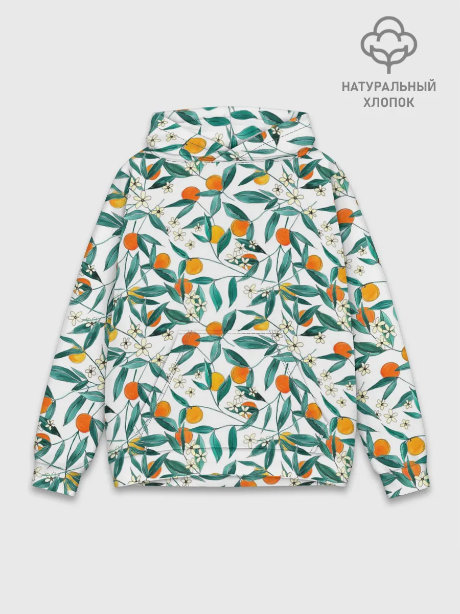 Худи мужской база хлопок / Оранжевое лето