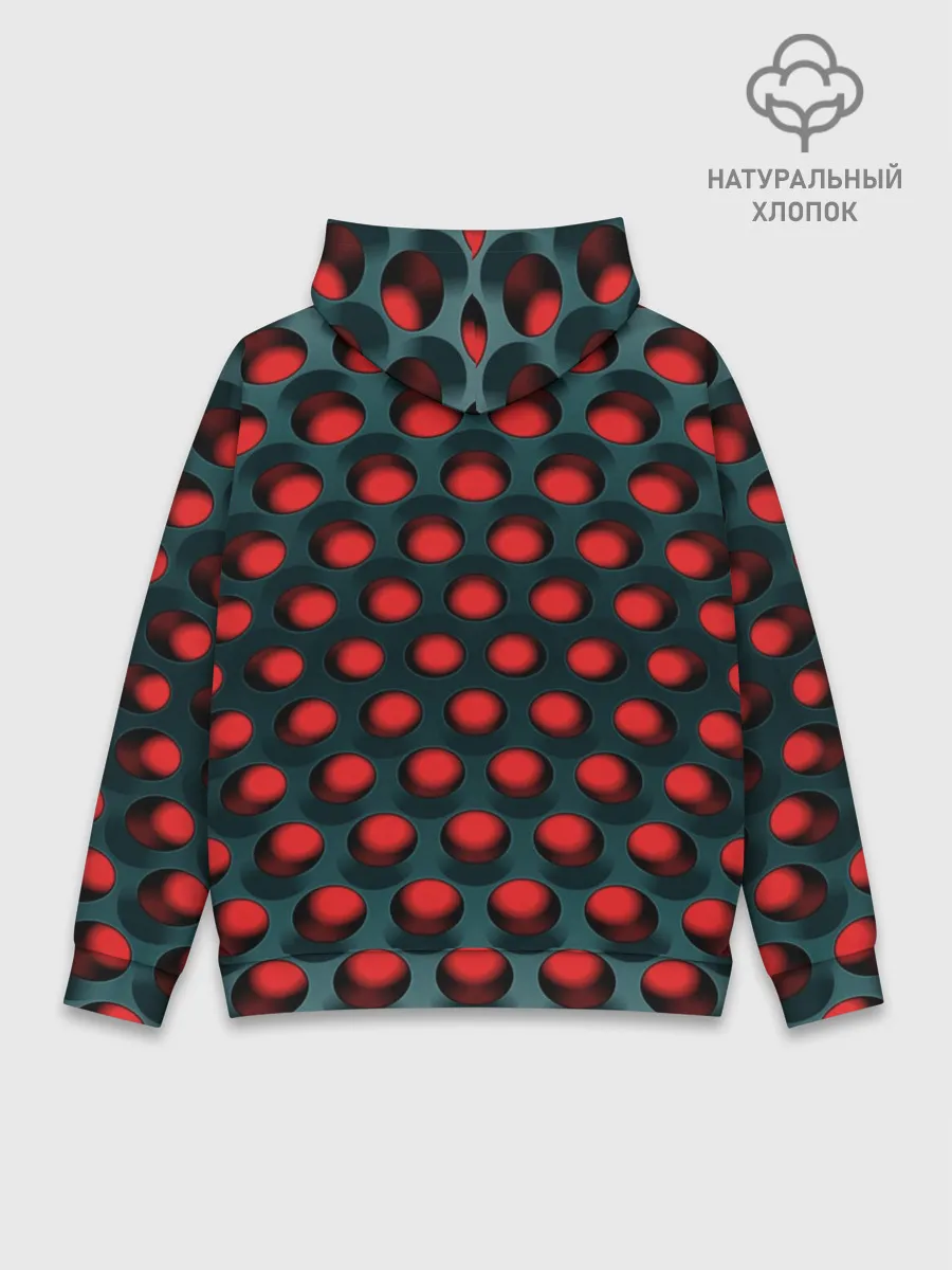 Худи мужской база хлопок / Раскалённый красный 3Д