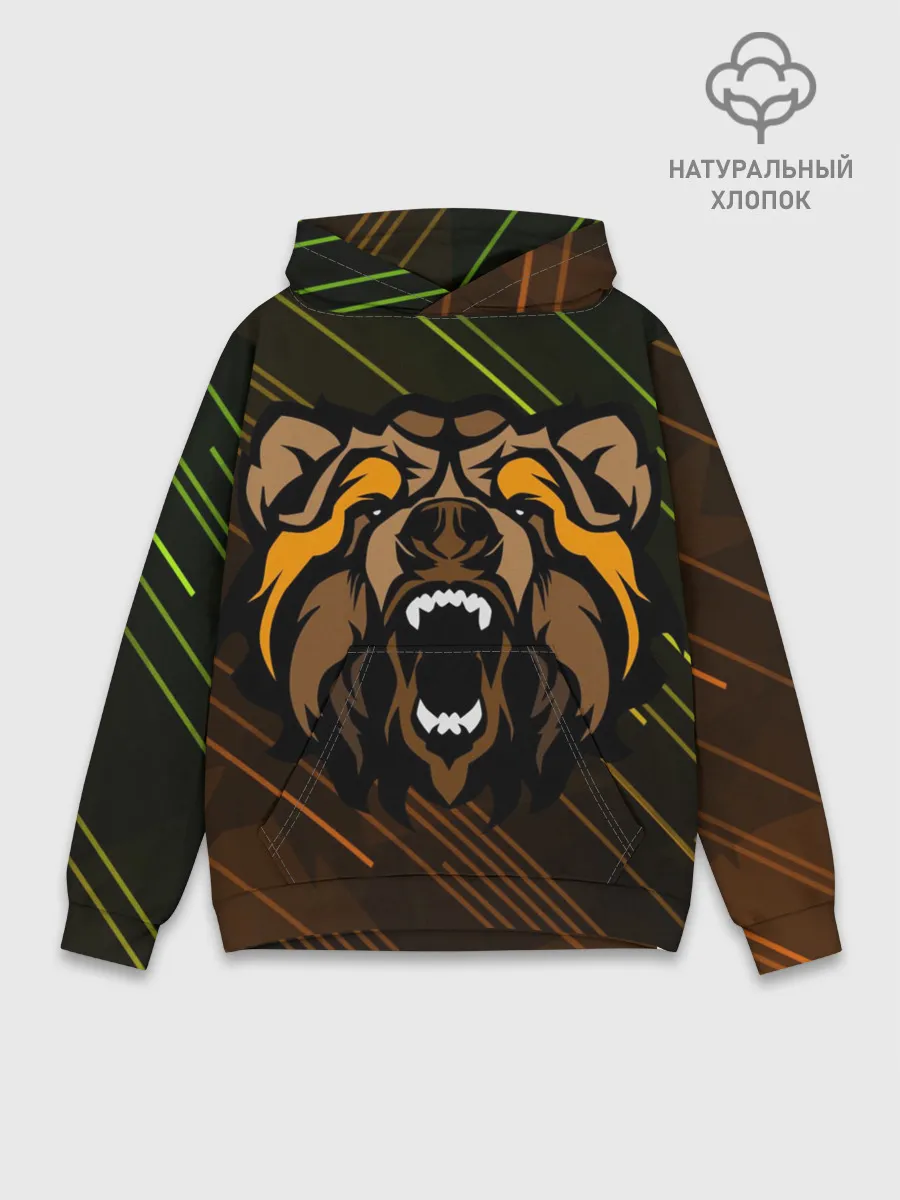 Худи мужской база хлопок / Angry Bear
