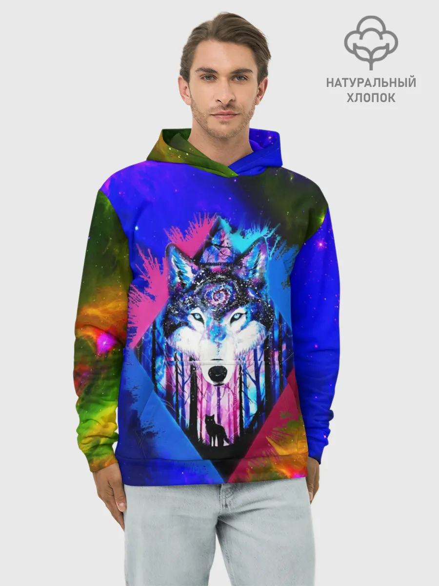 Худи мужской база хлопок / Cosmo Wolf