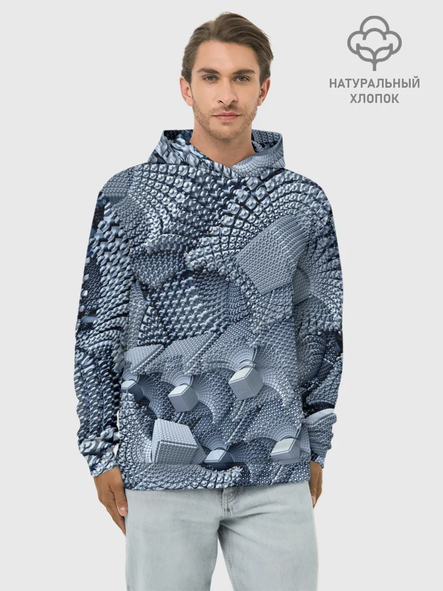 Худи мужской база хлопок / GREY
