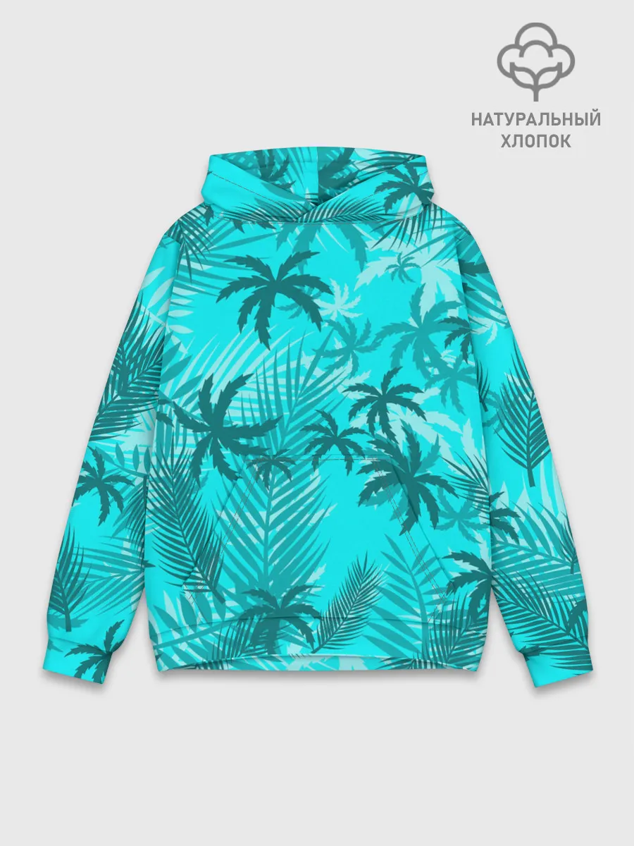Худи мужской база хлопок / НЕОНОВЫЕ ПАЛЬМЫ