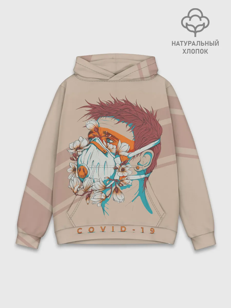 Худи мужской база хлопок / Коронавирус