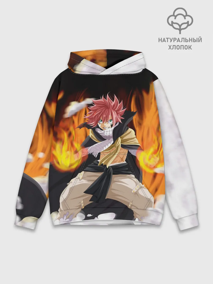 Худи мужской база хлопок / Fairy Tail воинственный Нацу