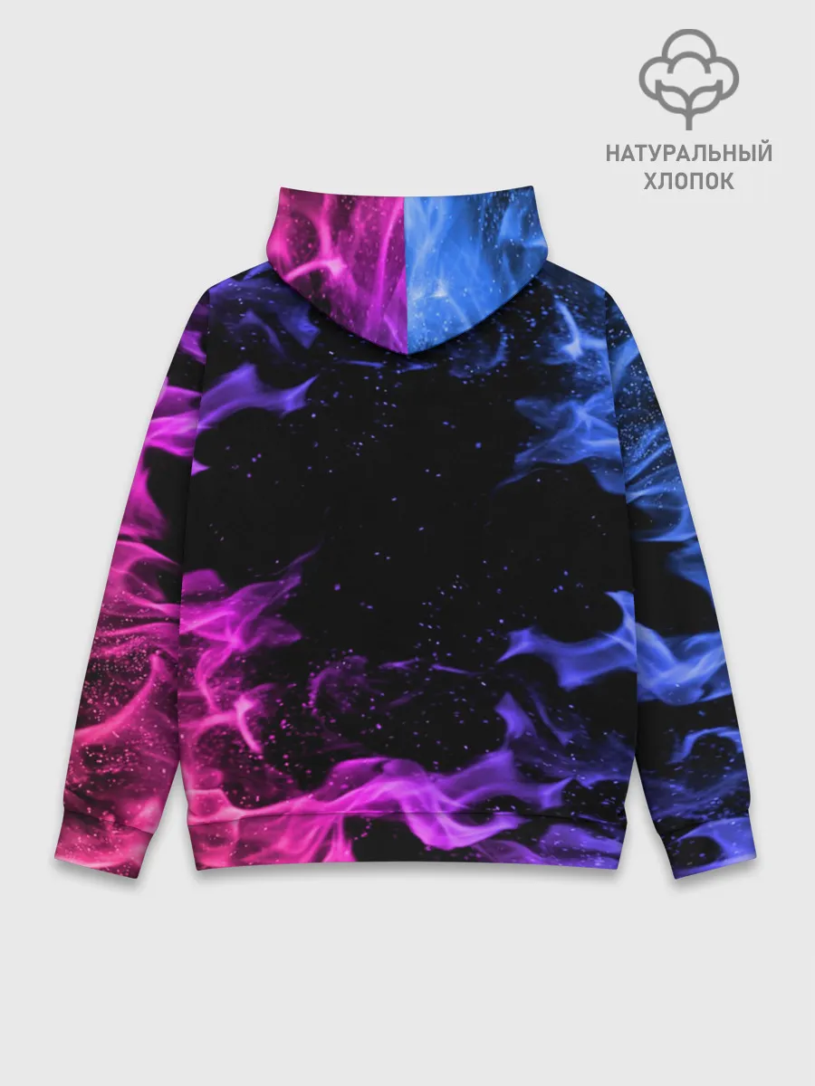 Худи мужской база хлопок / ОГОНЬ НЕОН