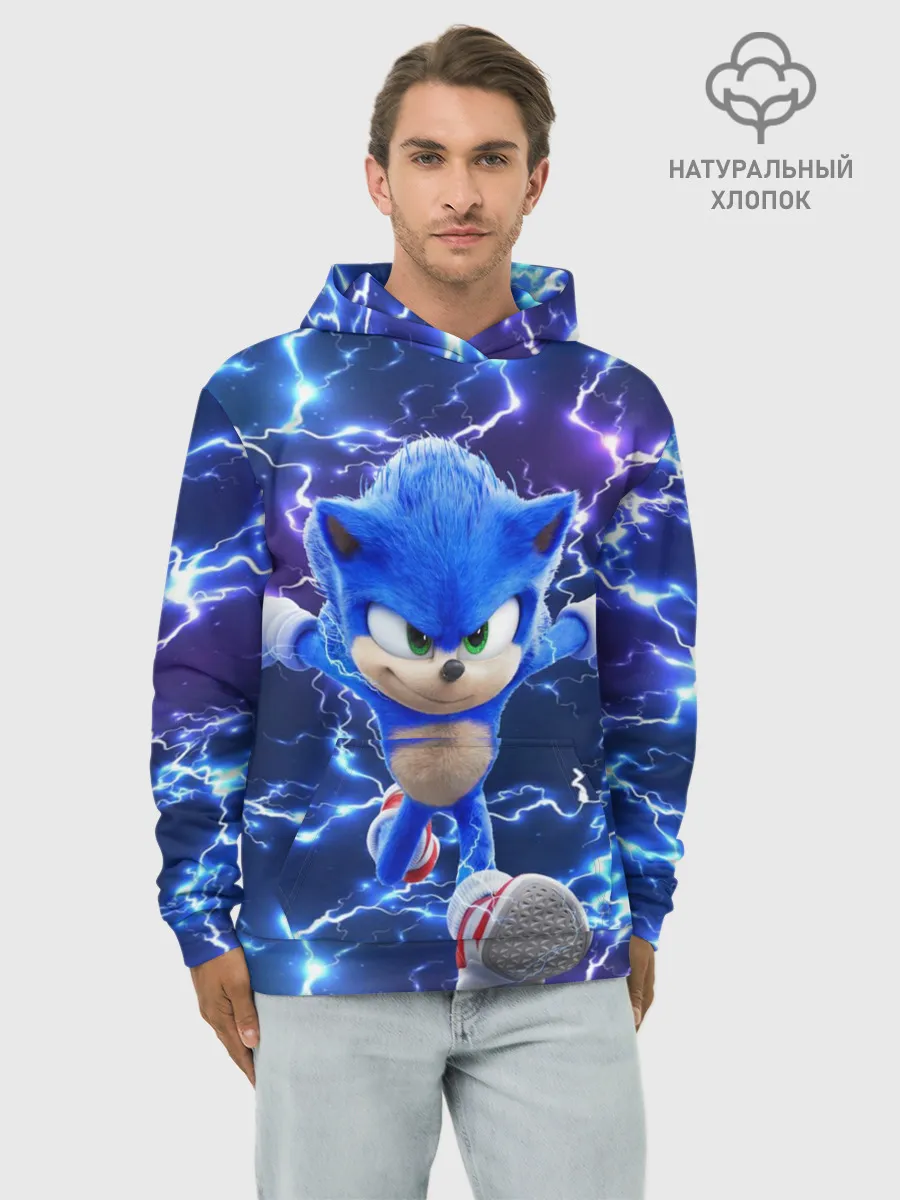Худи мужской база хлопок / Sonic | Соник