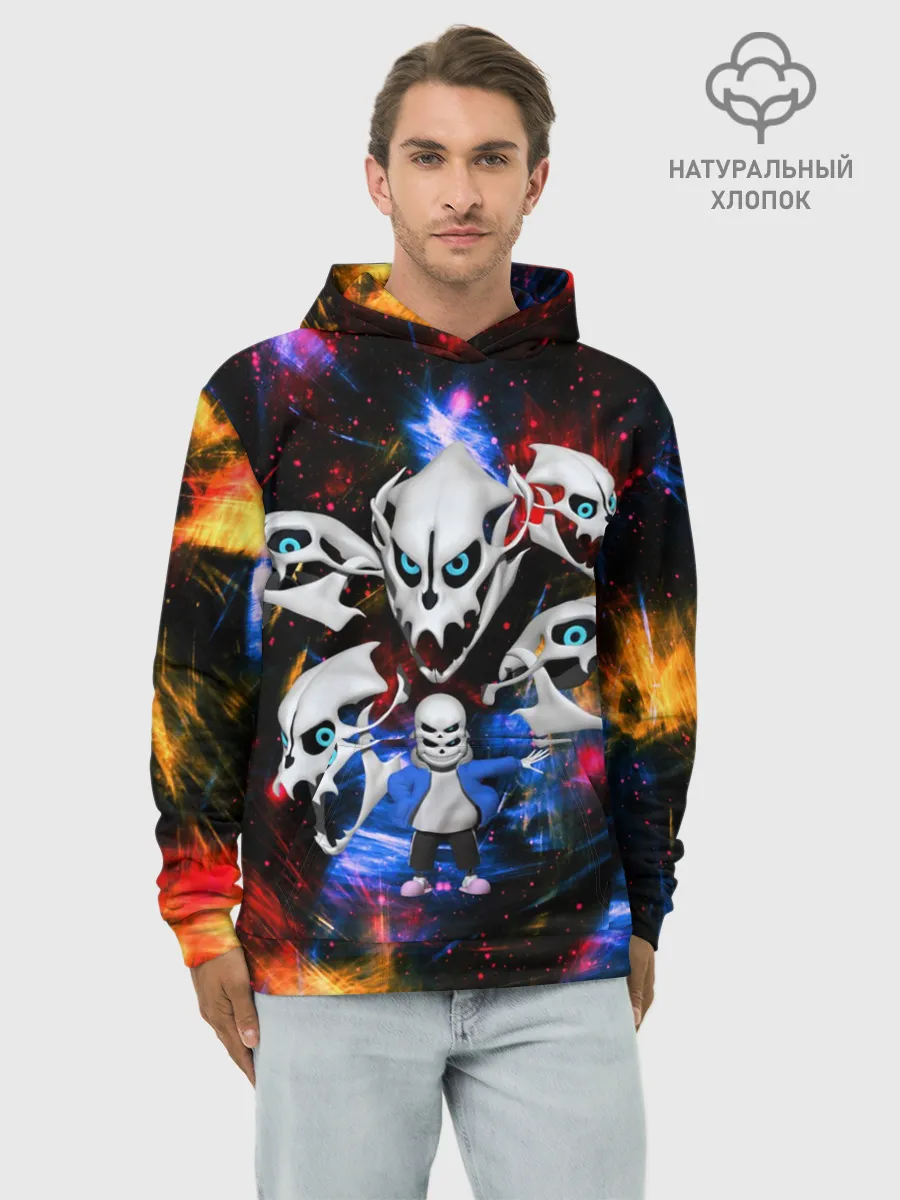Худи мужской база хлопок / Санс | Undertale