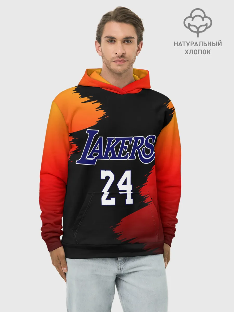 Худи мужской база хлопок / Los Angeles Lakers / Kobe Brya