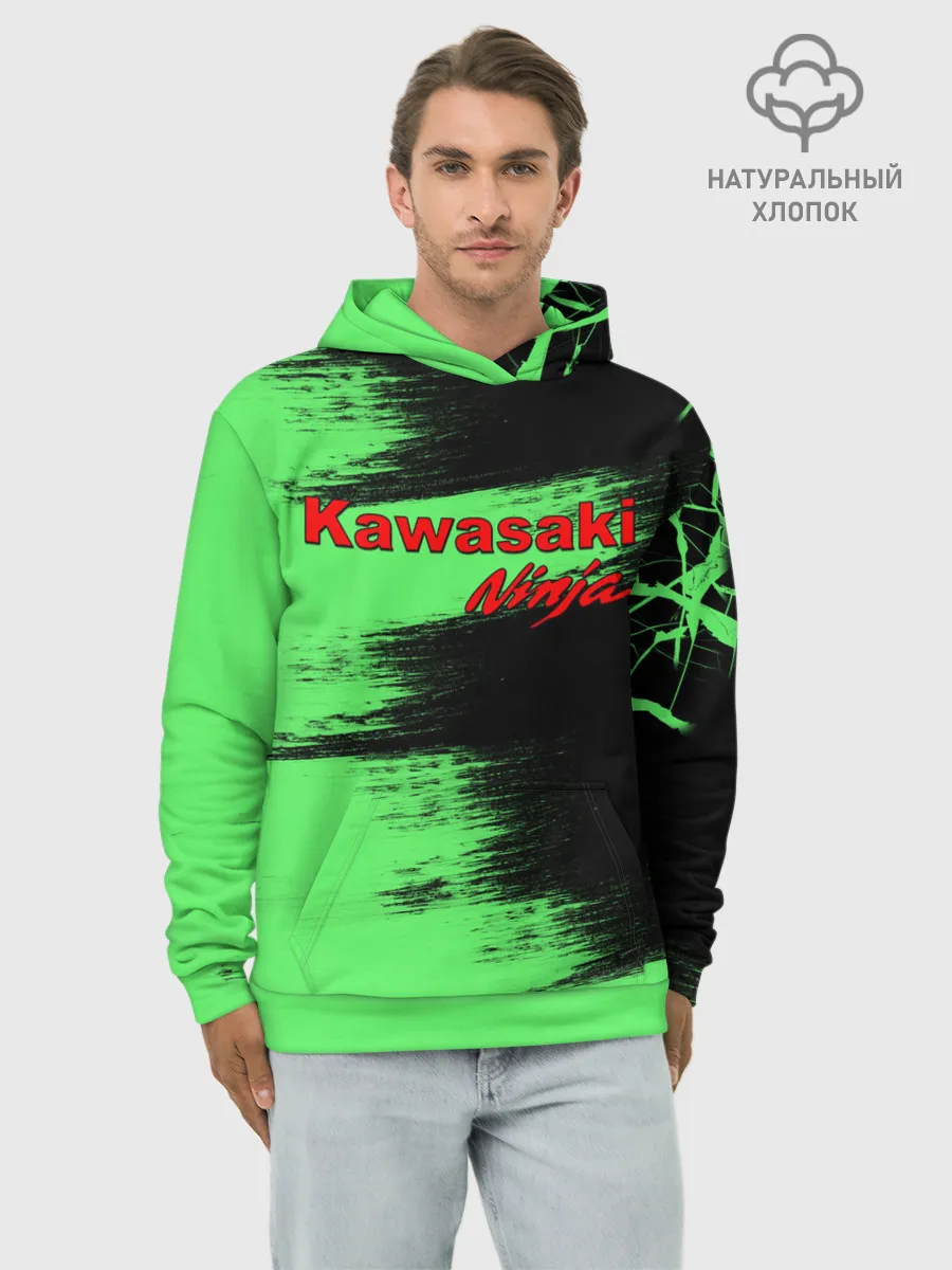 Худи мужской база хлопок / Kawasaki