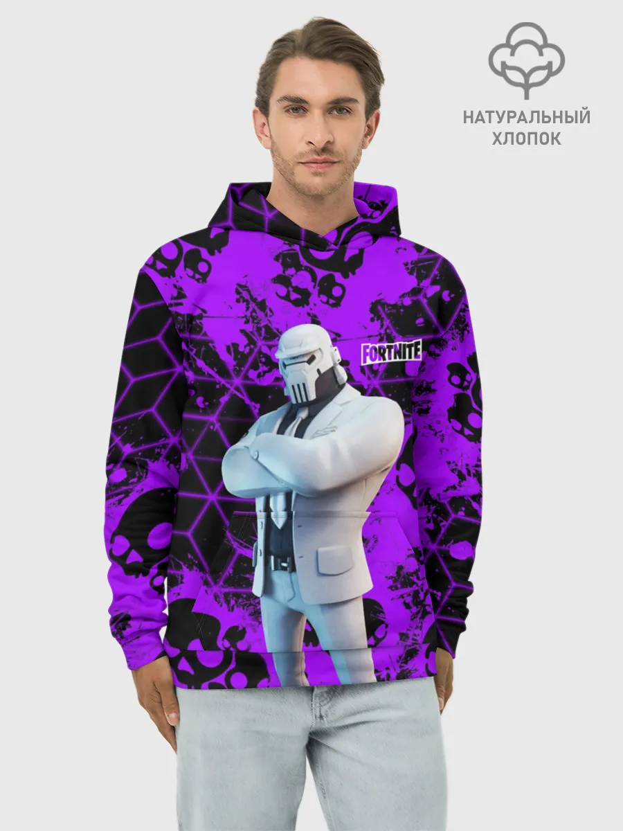 Худи мужской база хлопок / Fortnite | Skull