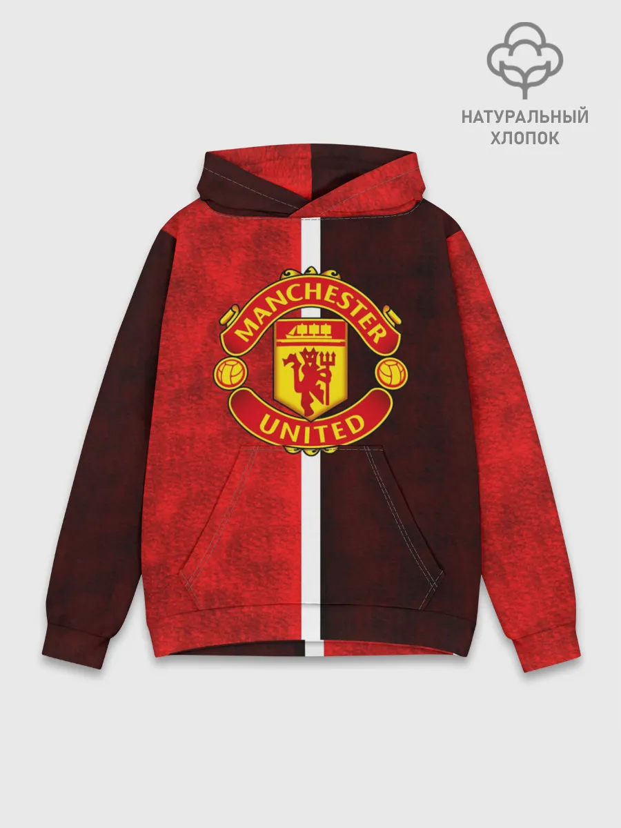 Худи мужской база хлопок / Манчестер Юнайтед 3D
