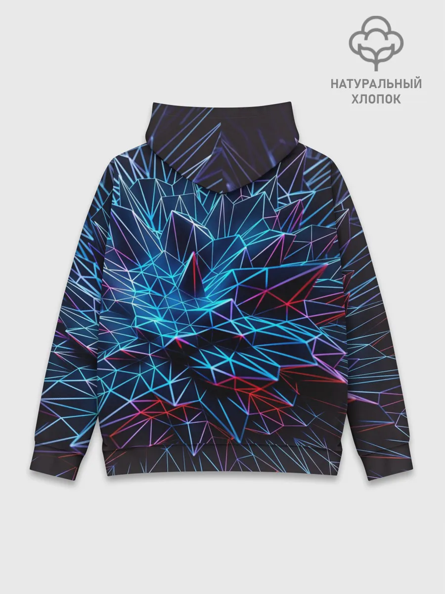 Худи мужской база хлопок / Синяя абстракция