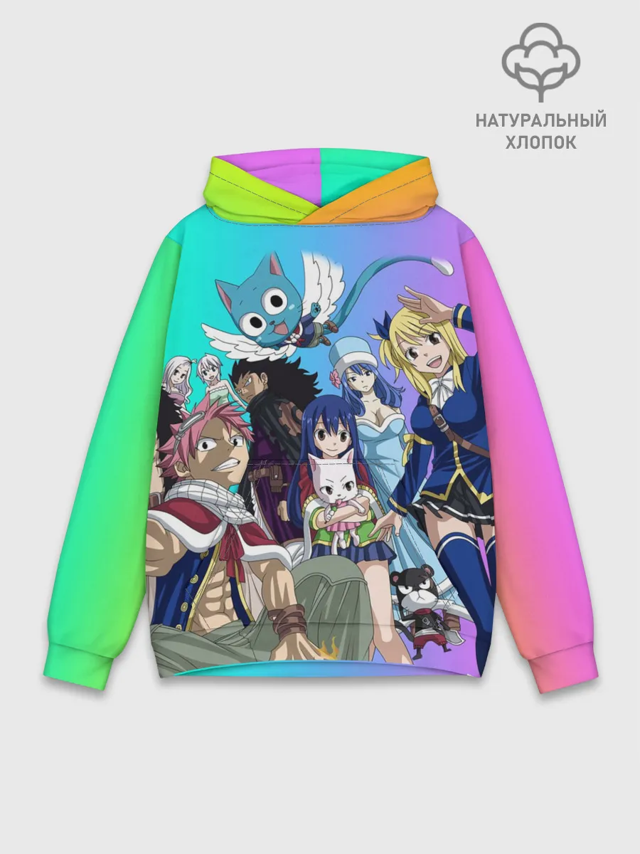 Худи мужской база хлопок / Fairy Tail rainbow