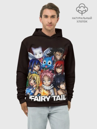 Худи мужской база хлопок / Fairy Tail logo and heroes
