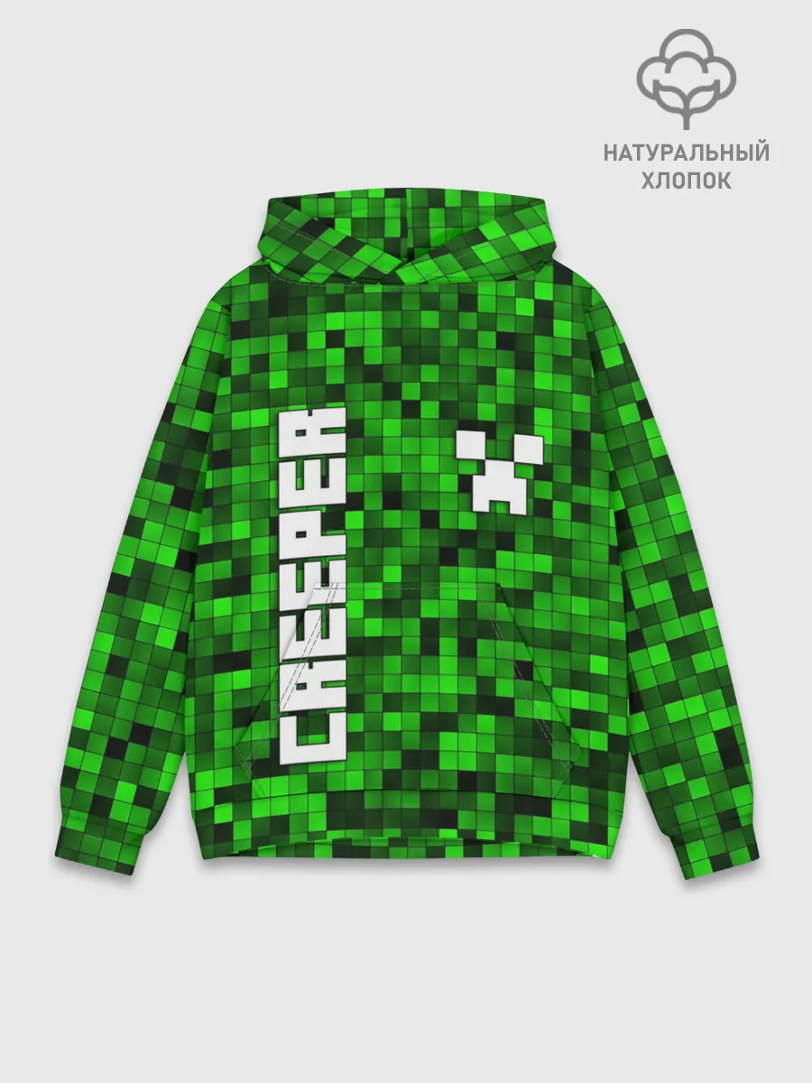 Худи мужской база хлопок / MINECRAFT CREEPER