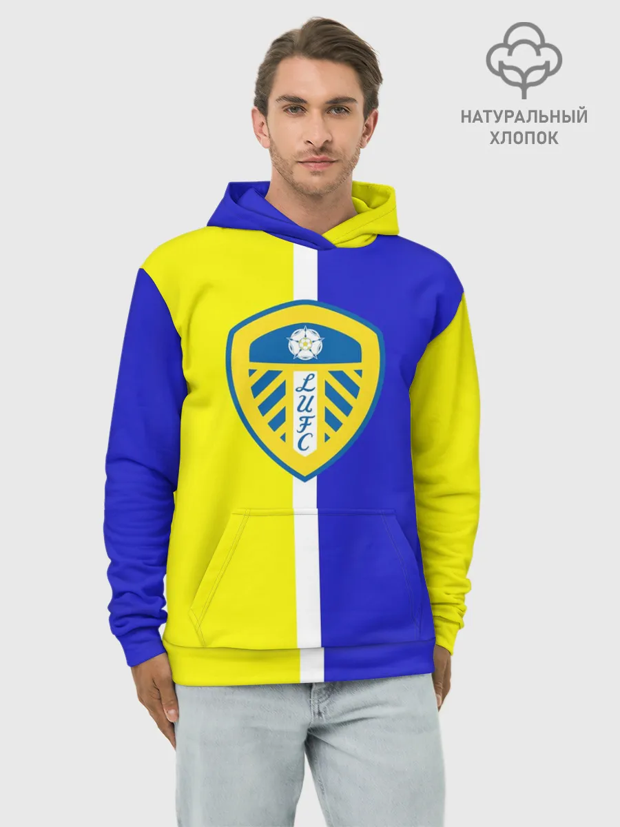 Худи мужской база хлопок / Лидс Юнайтед 3D