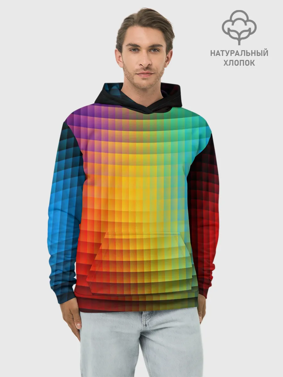 Худи мужской база хлопок / Радужный градиент