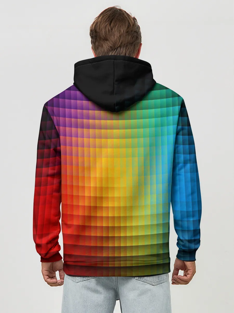 Худи мужской база хлопок / Радужный градиент