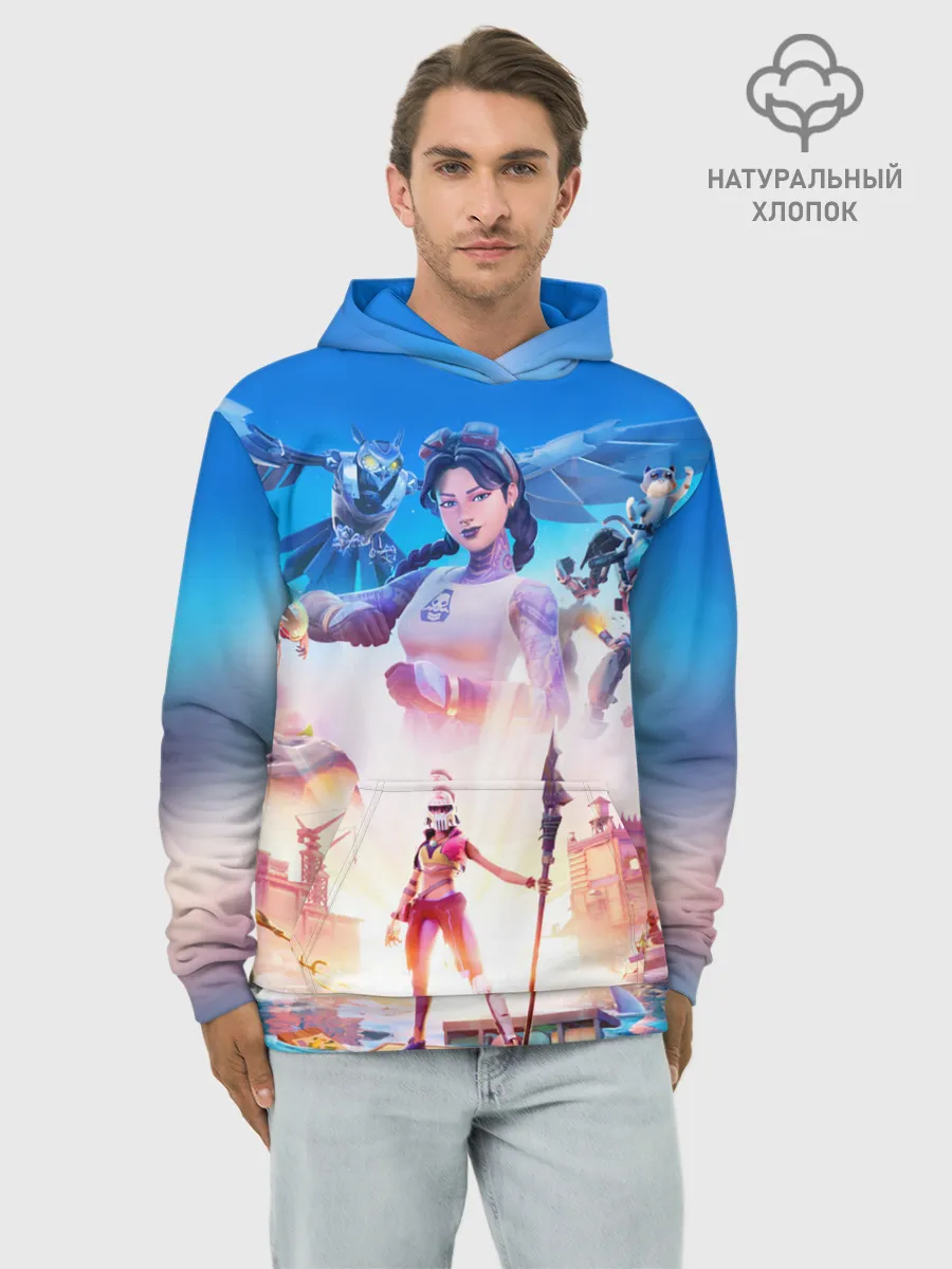 Худи мужской база хлопок / ФОРТНАЙТ 3 СЕЗОН