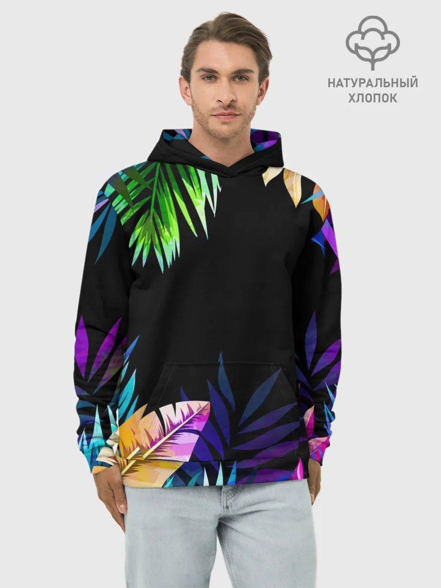 Худи мужской база хлопок / Тропическая Ночь