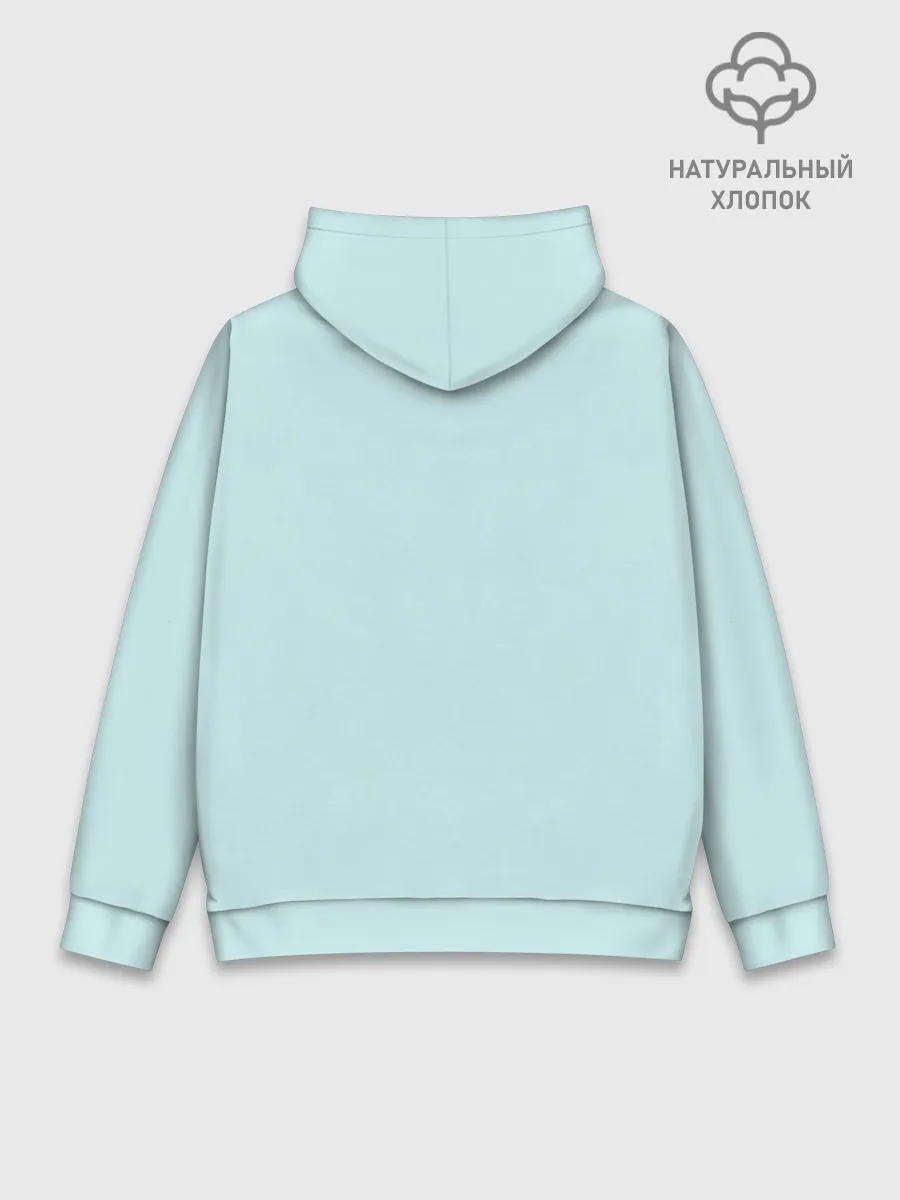 Худи мужской база хлопок / Белый котенок с клубком милый