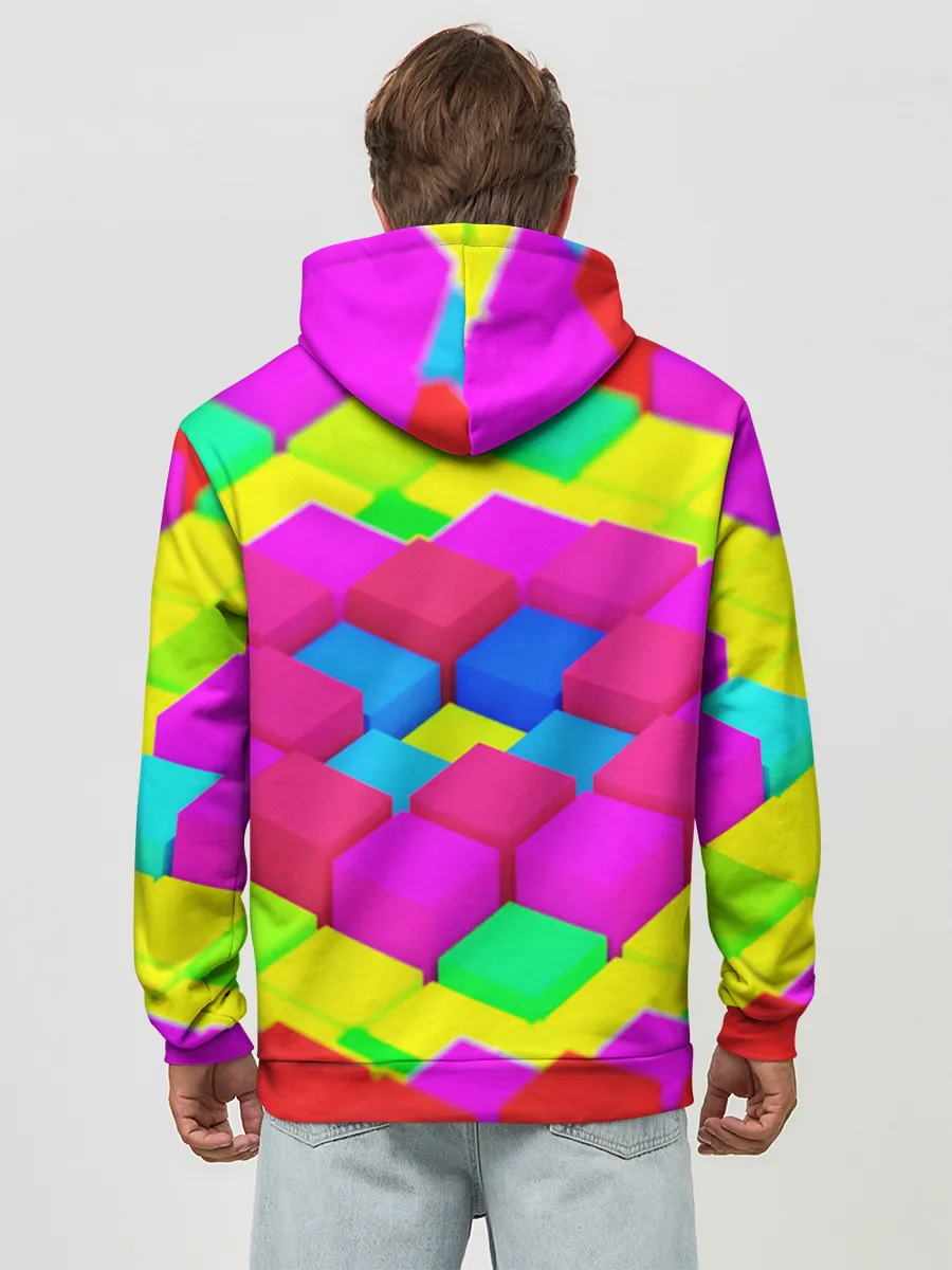 Худи мужской база хлопок / ЦВЕТНЫЕ КУБИКИ