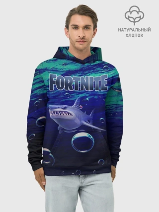 Худи мужской база хлопок / Loot Shark Fortnite
