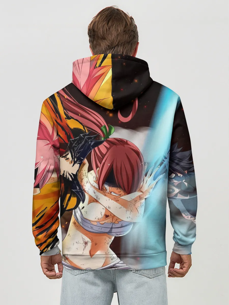 Худи мужской база хлопок / Нацу и Грей против Эльзы