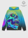 Худи мужской база хлопок / Neon skull