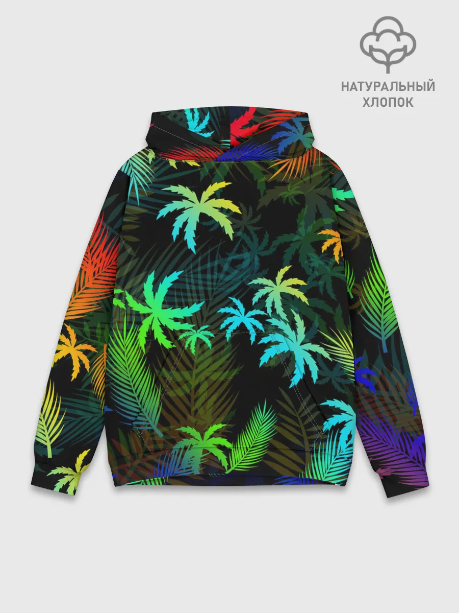 Худи мужской база хлопок / ПАЛЬМЫ / ТРОПИКИ