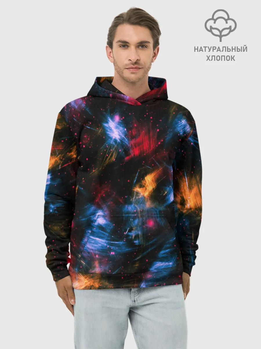 Худи мужской база хлопок / КОСМИЧЕСКИЕ ВОЛНЫ