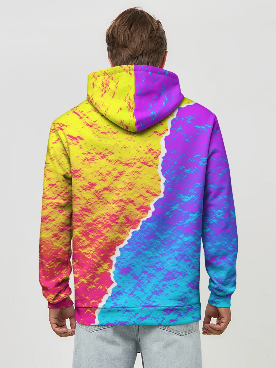 Худи мужской база хлопок / Цветные переливы