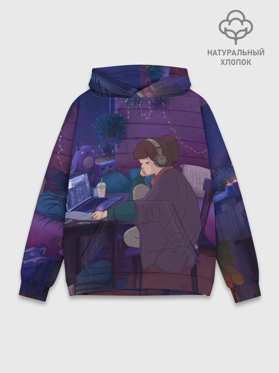 Худи мужской база хлопок / ЛЕТО