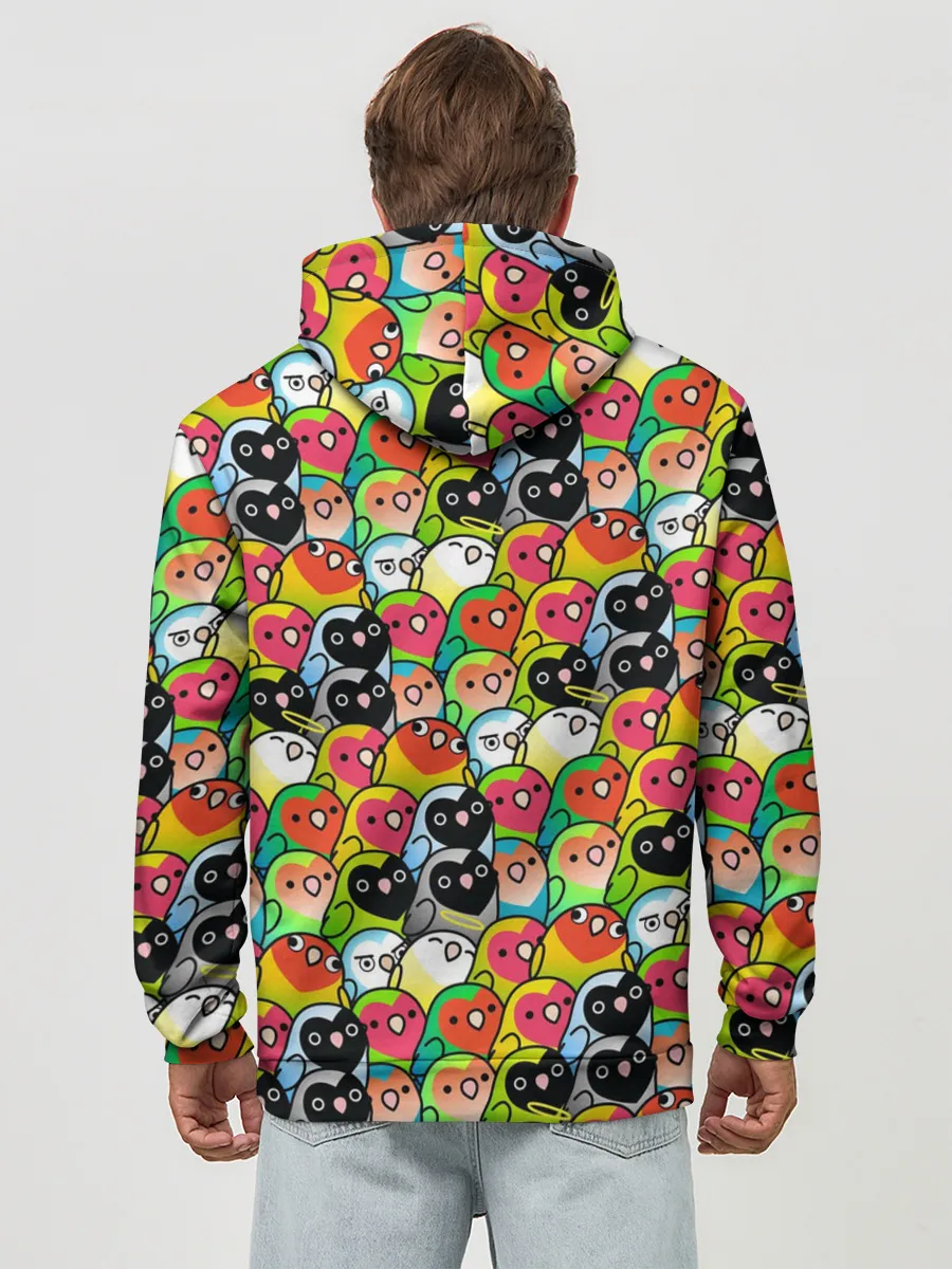 Худи мужской база хлопок / Папуги