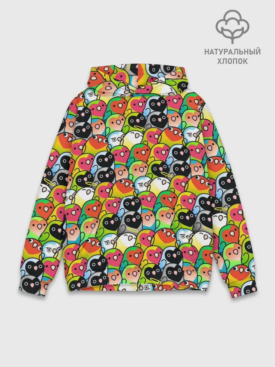 Худи мужской база хлопок / Папуги