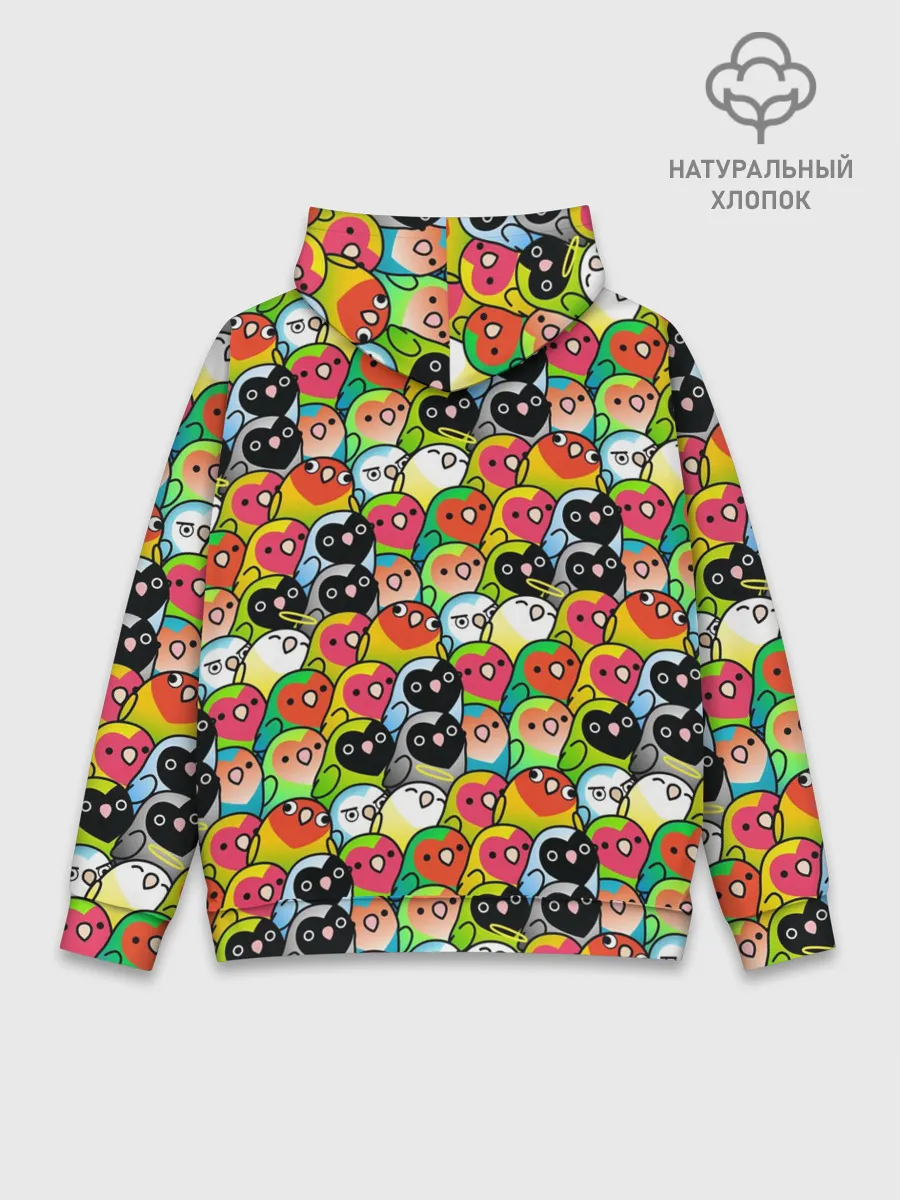 Худи мужской база хлопок / Папуги