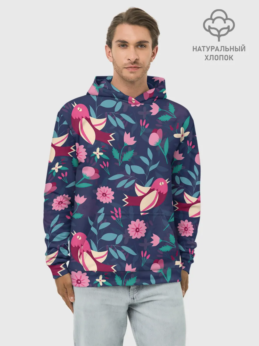 Худи мужской база хлопок / Арт джунгли