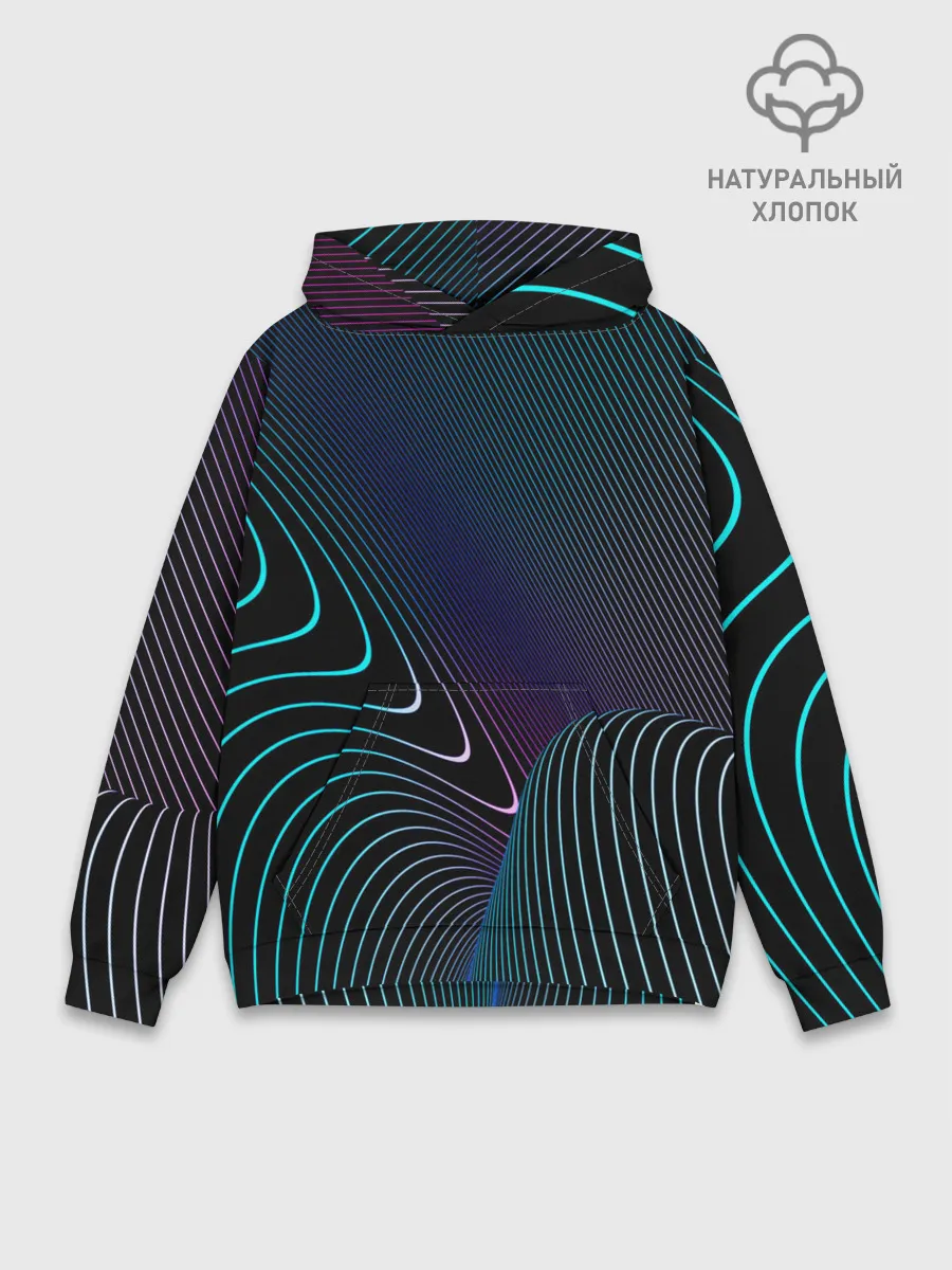 Худи мужской база хлопок / НЕОН STRIPES